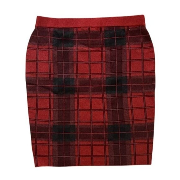 Lane Bryant Womens Plus Size Plaid Pencil Skirt Red Size 18/20 New With Tags - Picture 6 of 8